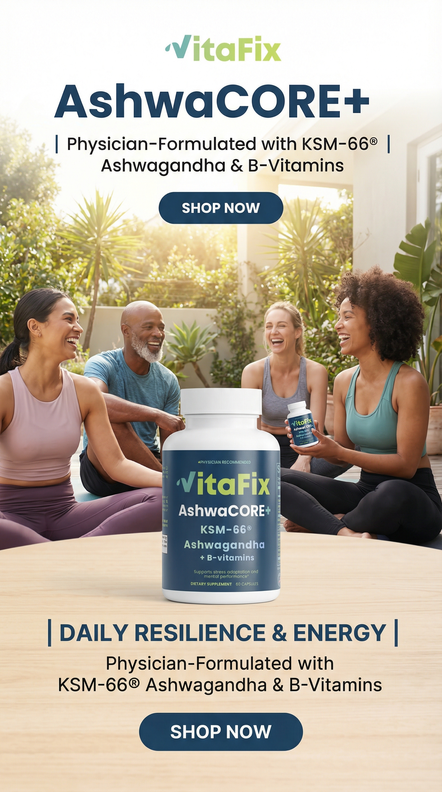 AshwaCORE+ Ashwagandha & B-Vitamin Capsules